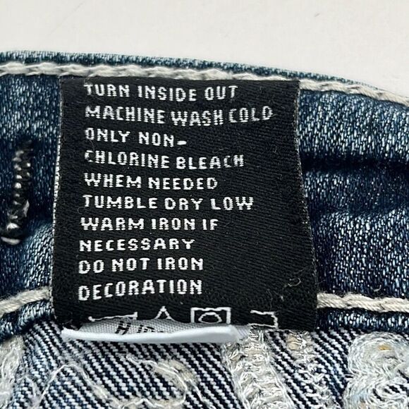 SOUNDGIRL Jeans Women's Size 9 Blue Denim Sequin Embroidered Bootcut Medium Wash - Picture 7 of 14